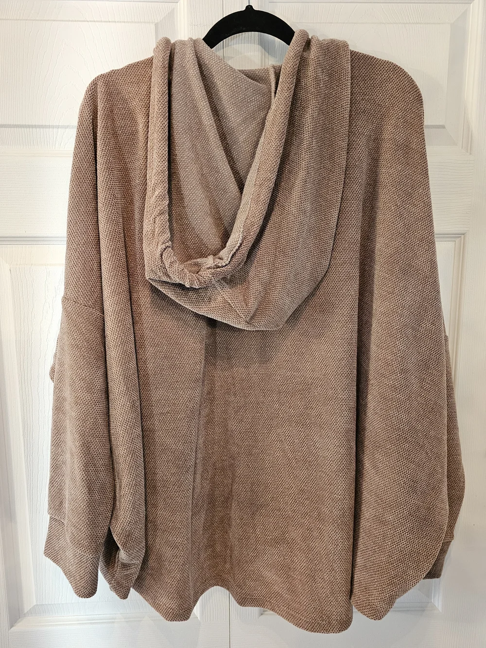Cozy Chenille Hooded Pullover Top in Tan - Picture 2 of 4